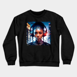 Cyberpunk Music Lover (6) - Beautiful Sci fi Women Crewneck Sweatshirt